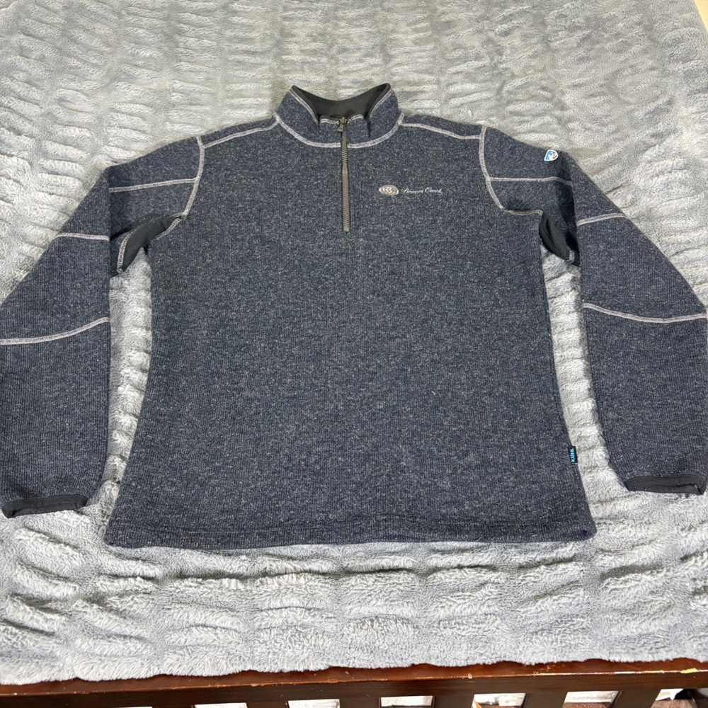 KUHL Interceptr 1/4 Zip Fleece Pullover Beaver Creek Gray Thermokore Small AT607